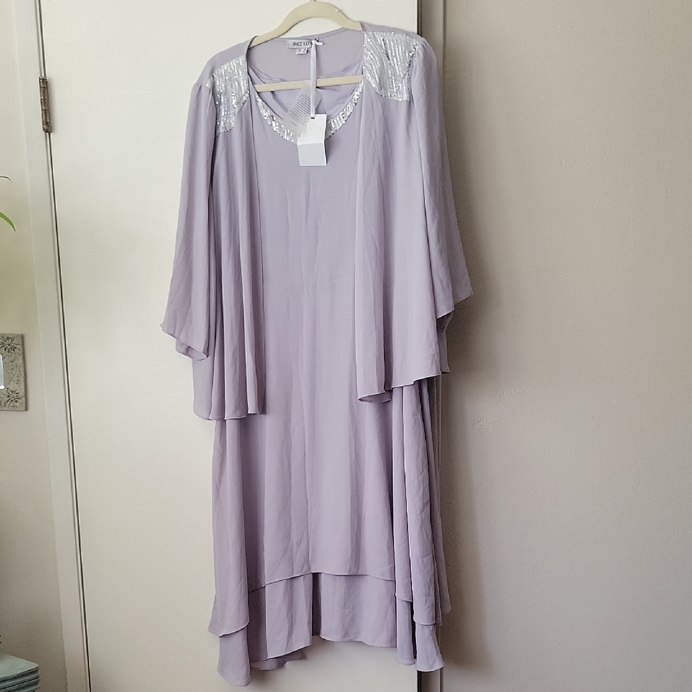 Elegant Lavender Dress with Silver Accents